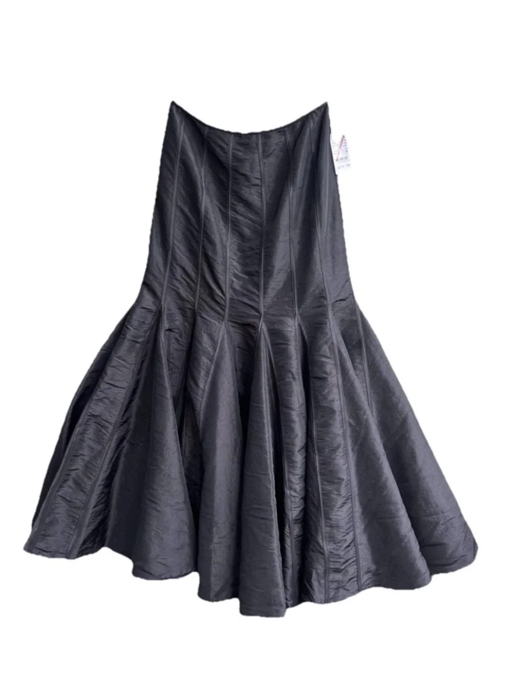 Elegant Elevated Black Taffeta Office Chic Full Skirt 8 NWT Dramatic Flare Fairy - Picture 2 of 14
